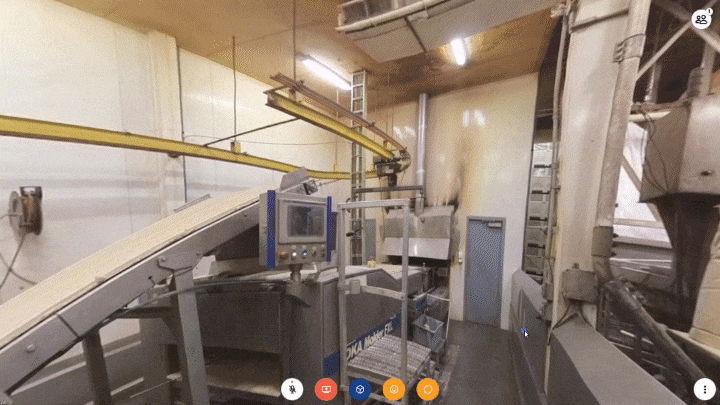 GIF of a 360° video of a factory